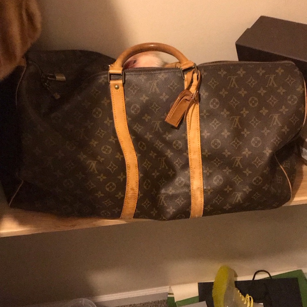 Authentic Louis Vuitton Keepall Duffle 45 Brown Canvas Monogram COA Inc. W/Tags